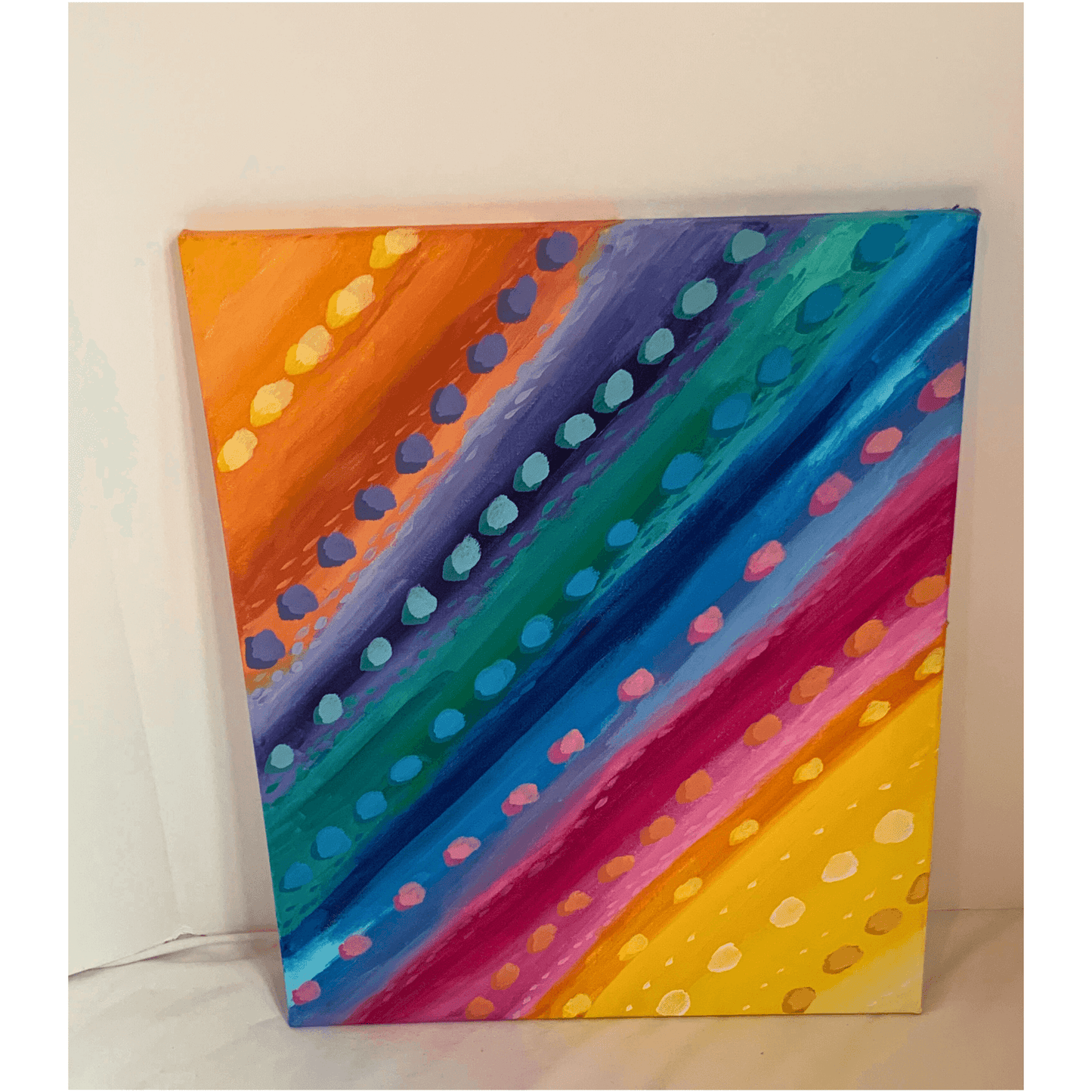 "MAKE YOUR MARK" Colorful Abstract Acrylic Painting on 16x20 inch Canvas