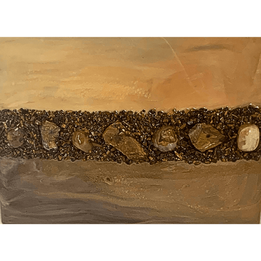 Eye of the Tiger Modern Resin Art with Tigers Eye Crystals