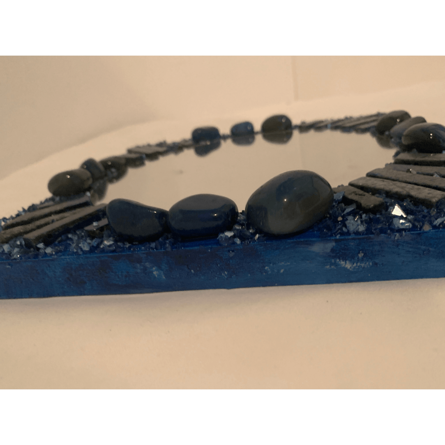 "I AM CONFIDENT" Lapiz Lazuli Crystal Mirror Navy Blue Color