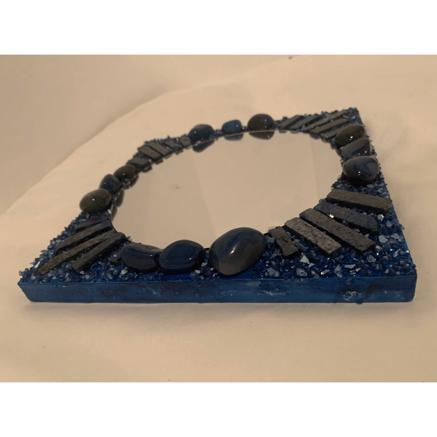 "I AM CONFIDENT" Lapiz Lazuli Crystal Mirror Navy Blue Color
