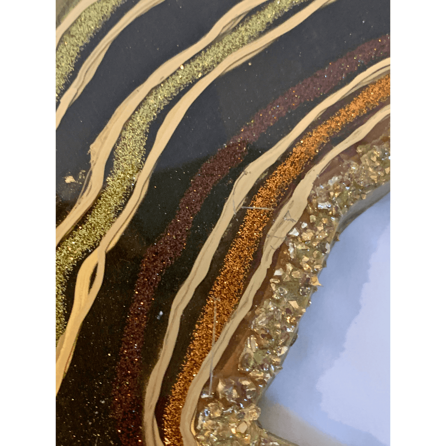 BRONZE GOLD BLACK & BROWN GEODE Modern Resin Art