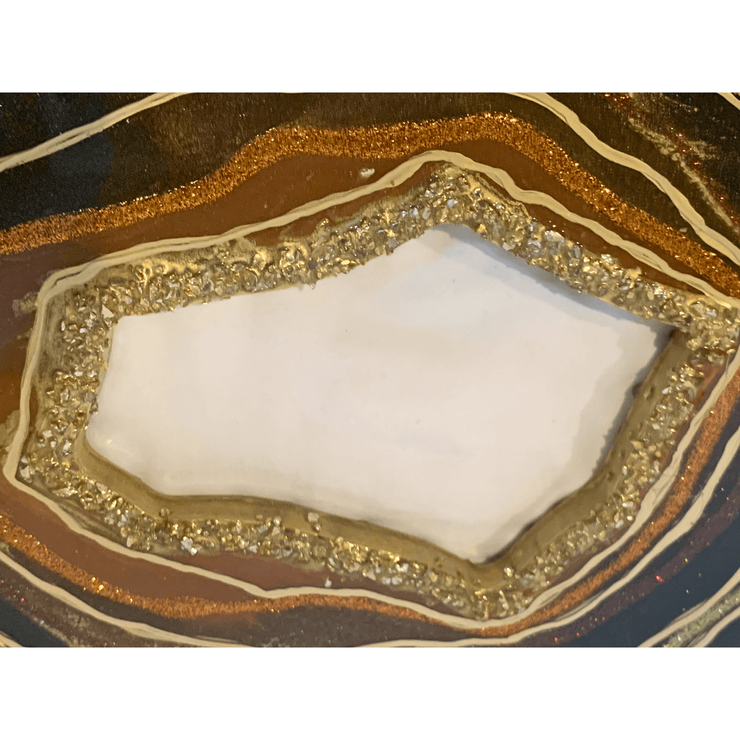 BRONZE GOLD BLACK & BROWN GEODE Modern Resin Art