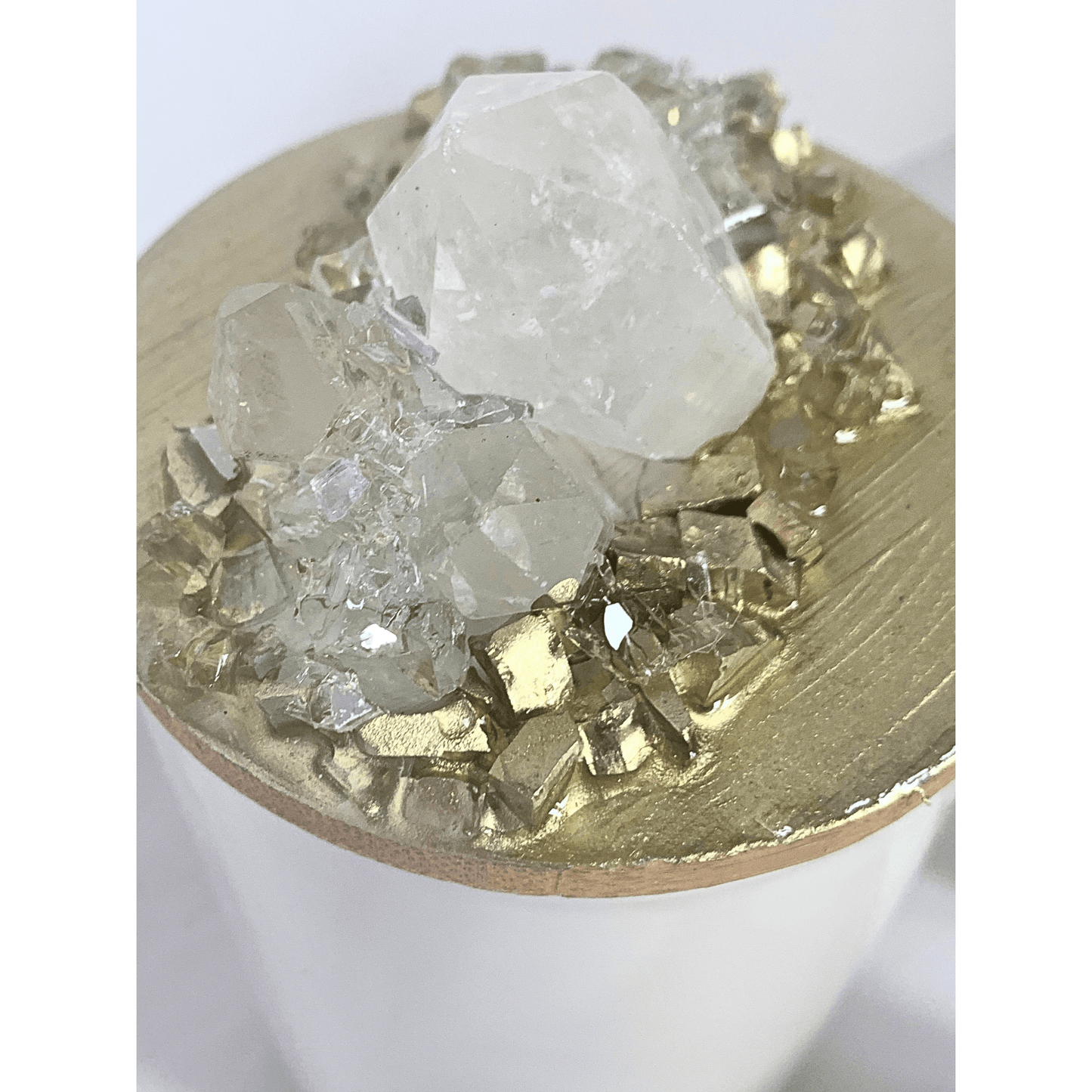 Crystal Geode Canisters with Real Crystal Quartz 3 pack