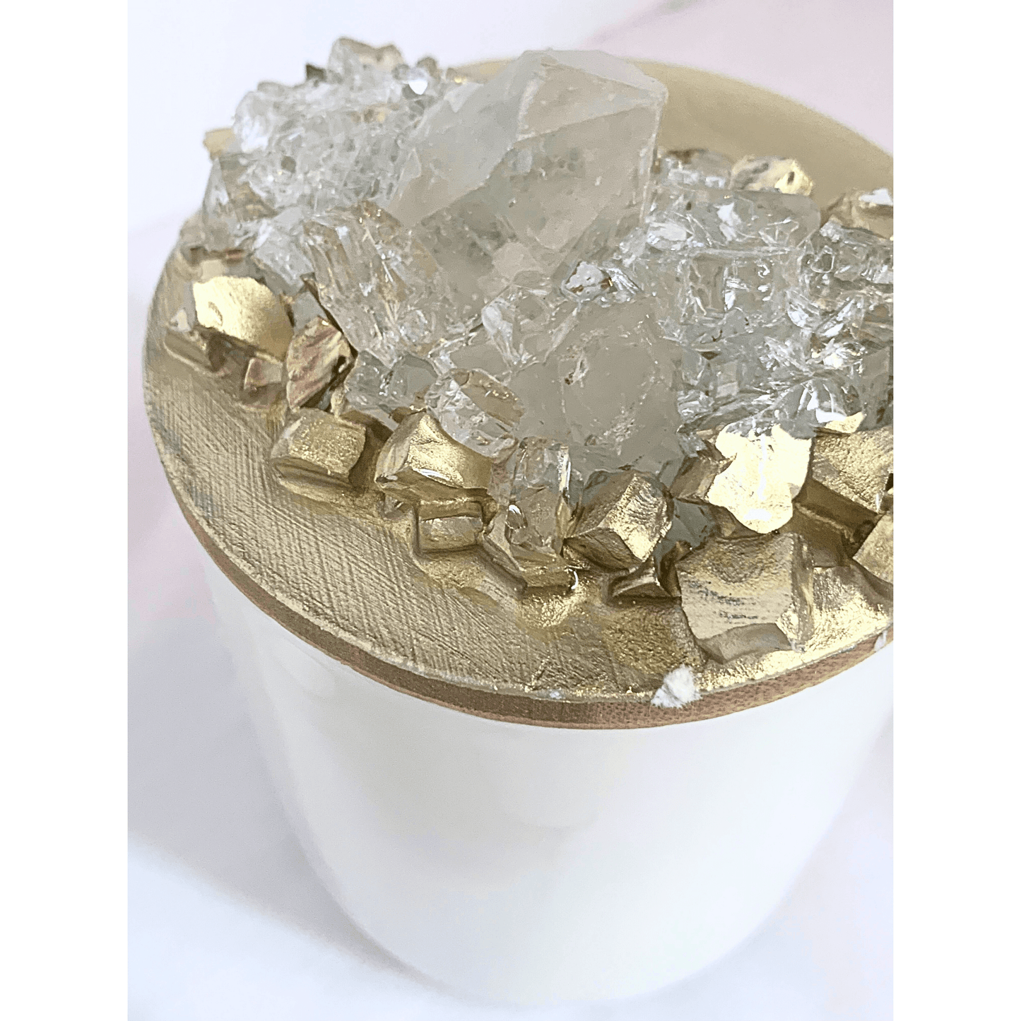 Crystal Geode Canisters with Real Crystal Quartz 3 pack