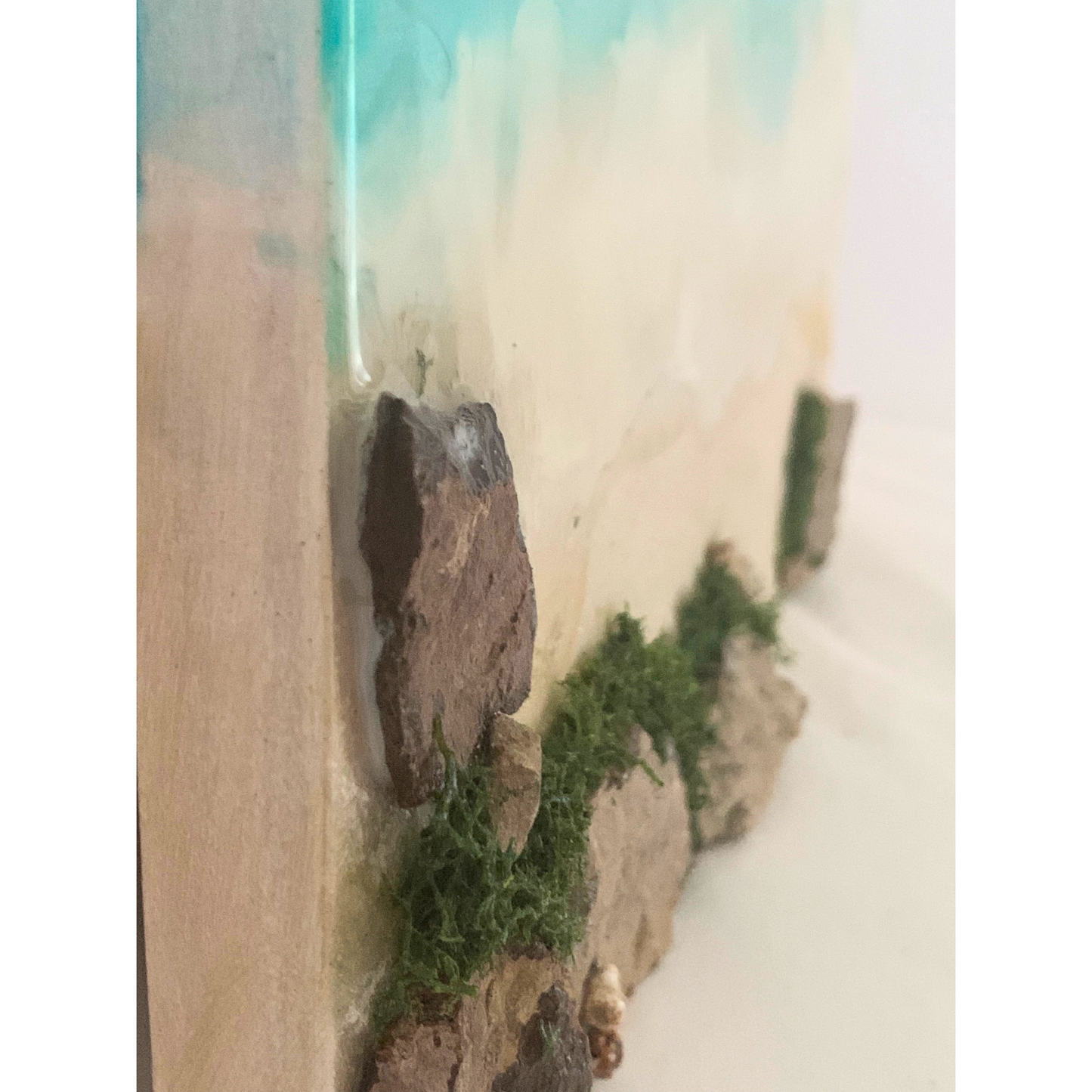 "AT THE BEACH" Modern Resin Ocean Art