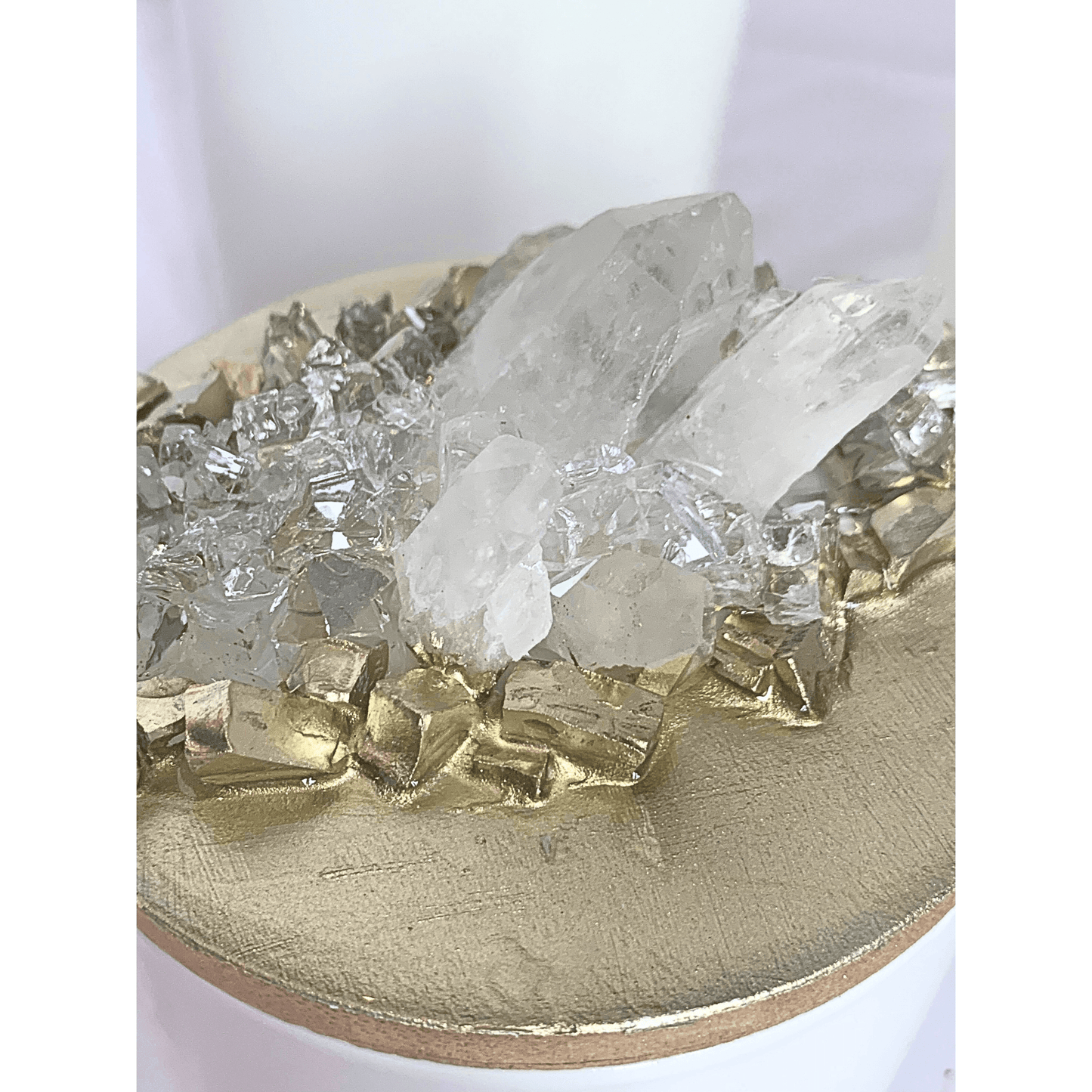 Crystal Geode Canisters with Real Crystal Quartz 3 pack