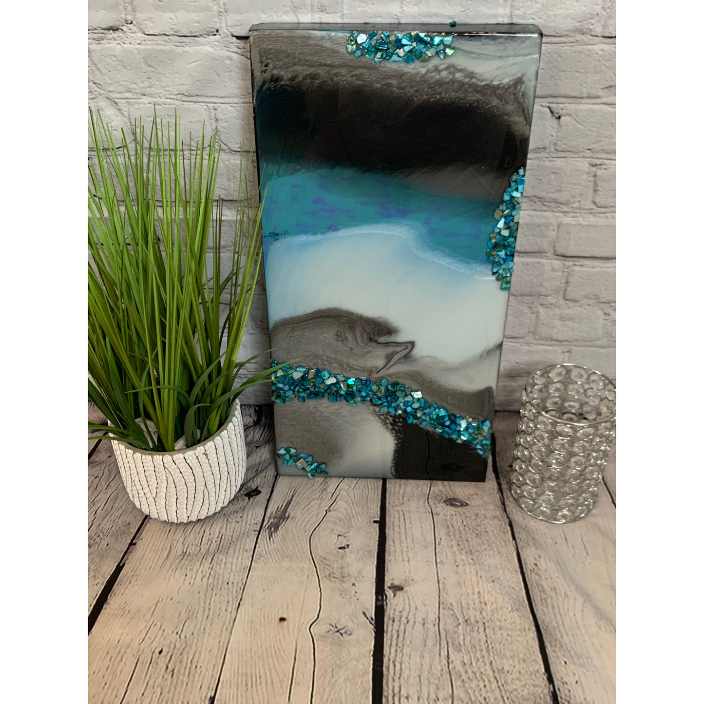 Color-Shifting Turquoise, Black & White