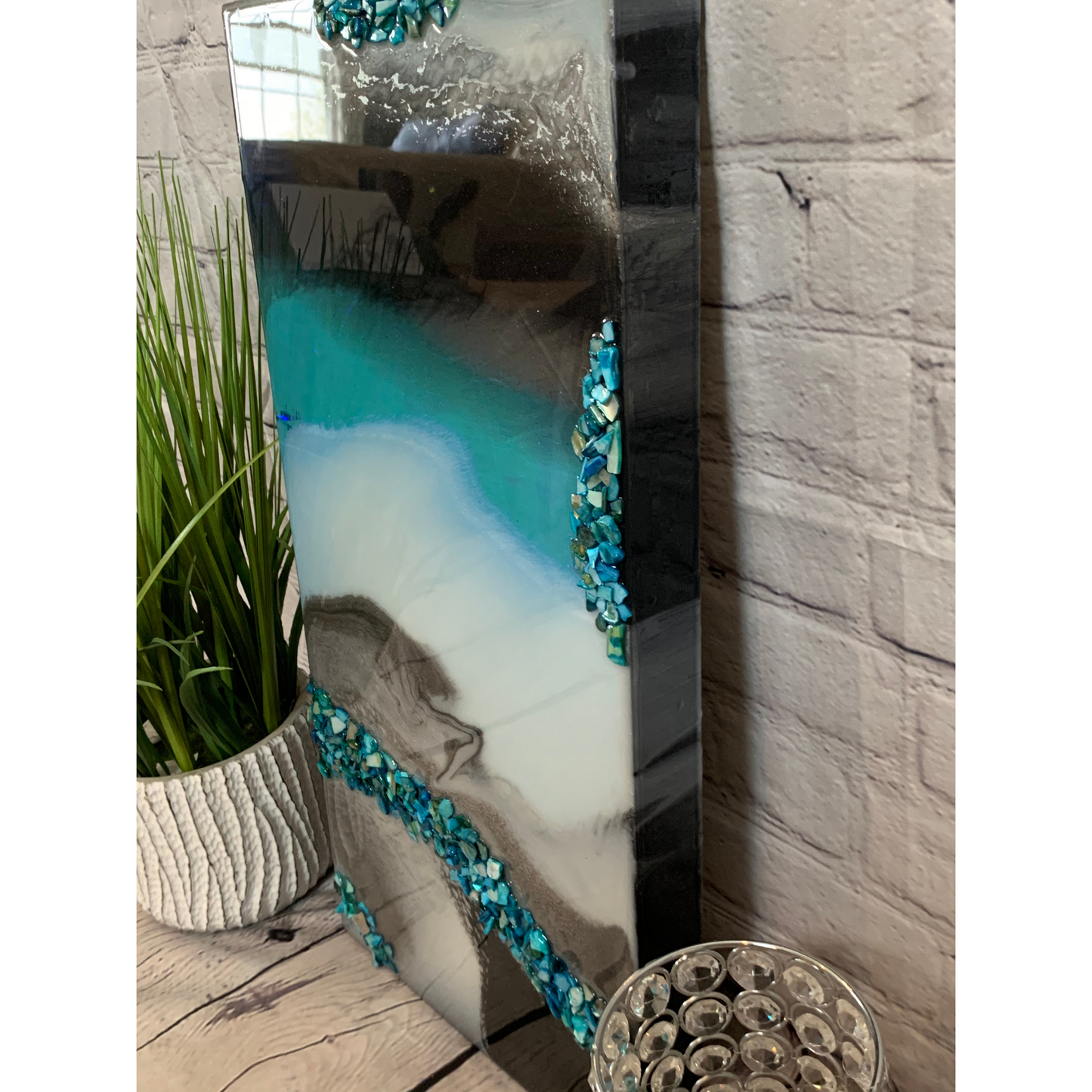 Color-Shifting Turquoise, Black & White