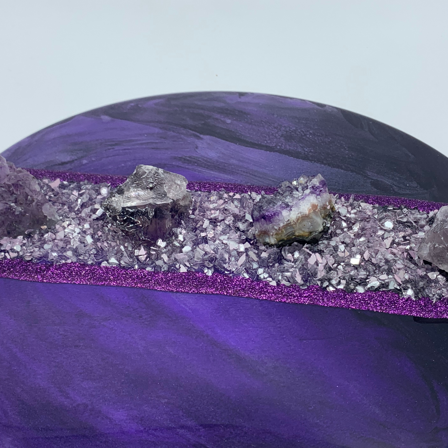 "Divine" Amethyst Infused Modern Resin Wall Art Crystal Art
