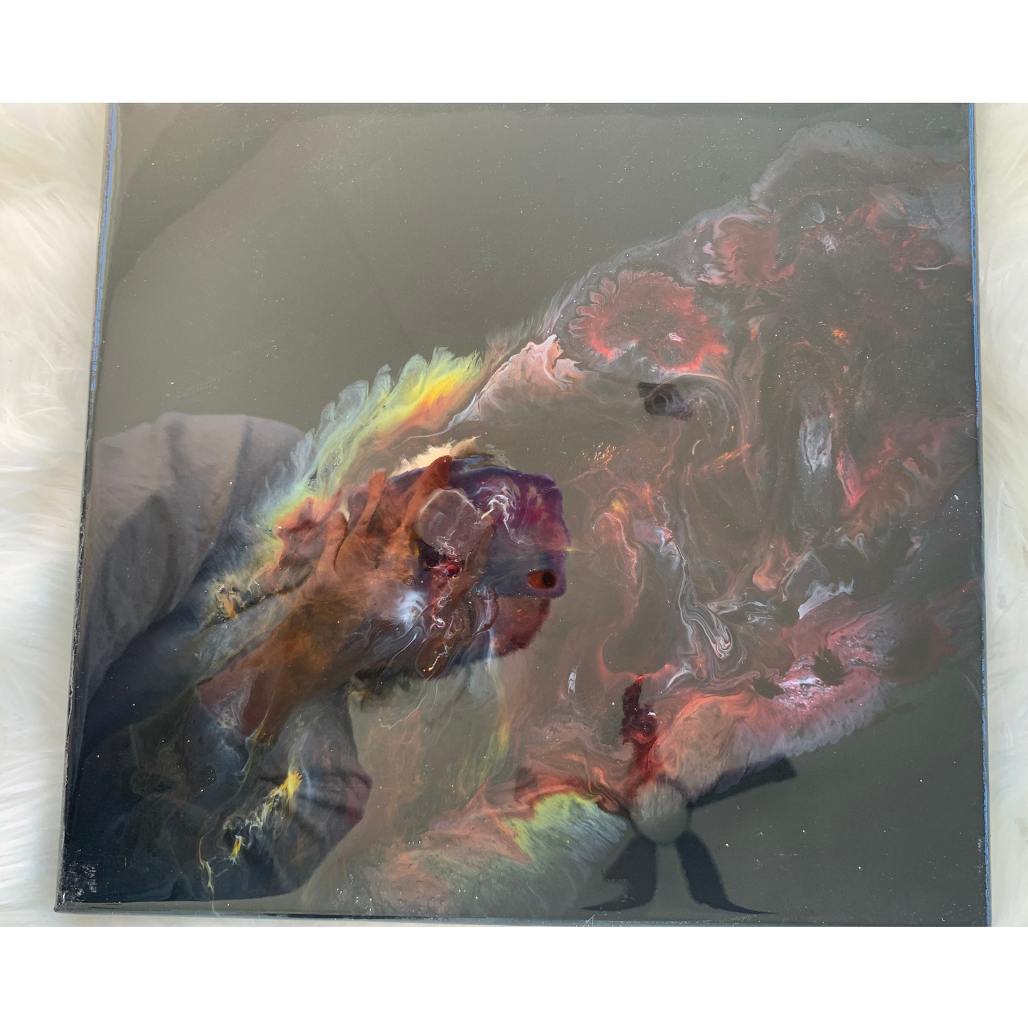 On Fire 12 inch Abstract Resin Modern Wall Art