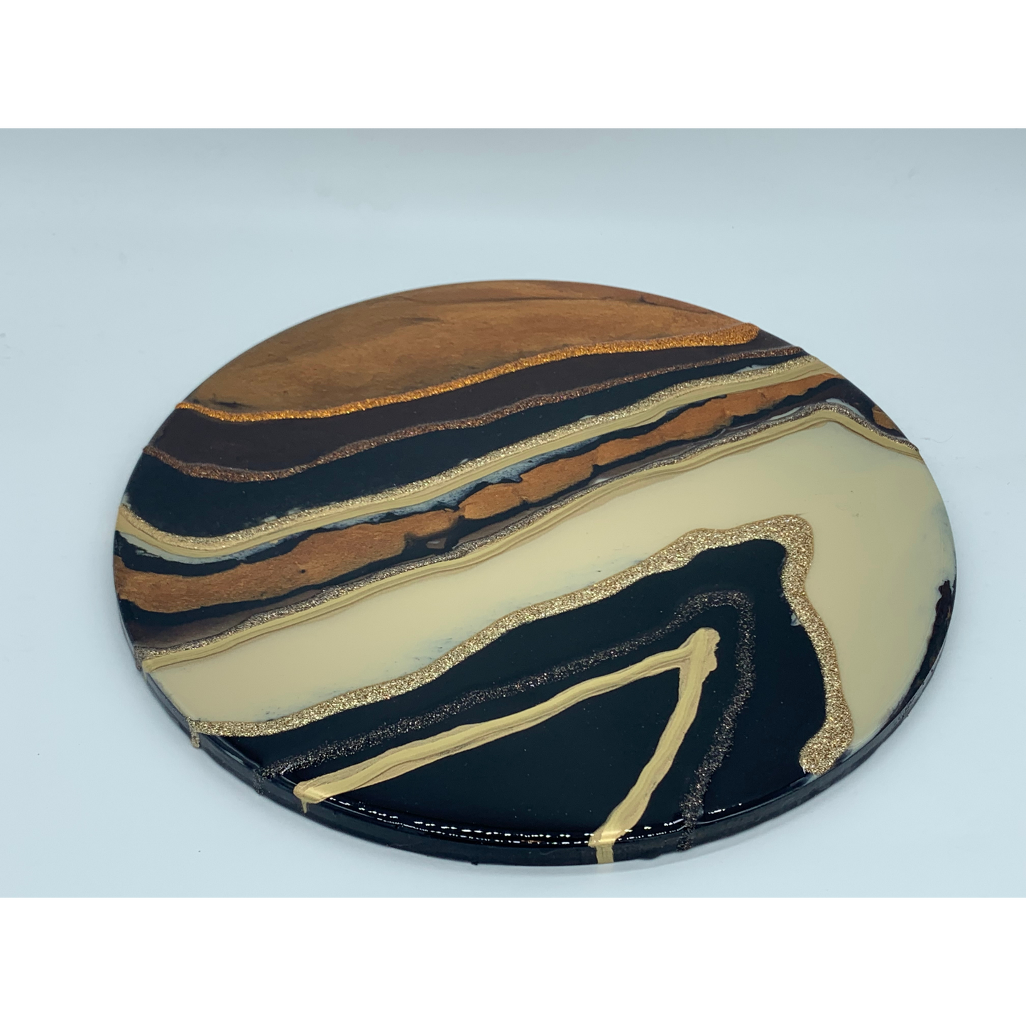"Dark & Light Unite" 10 inch Circular Modern Wall Art or Functional Tray