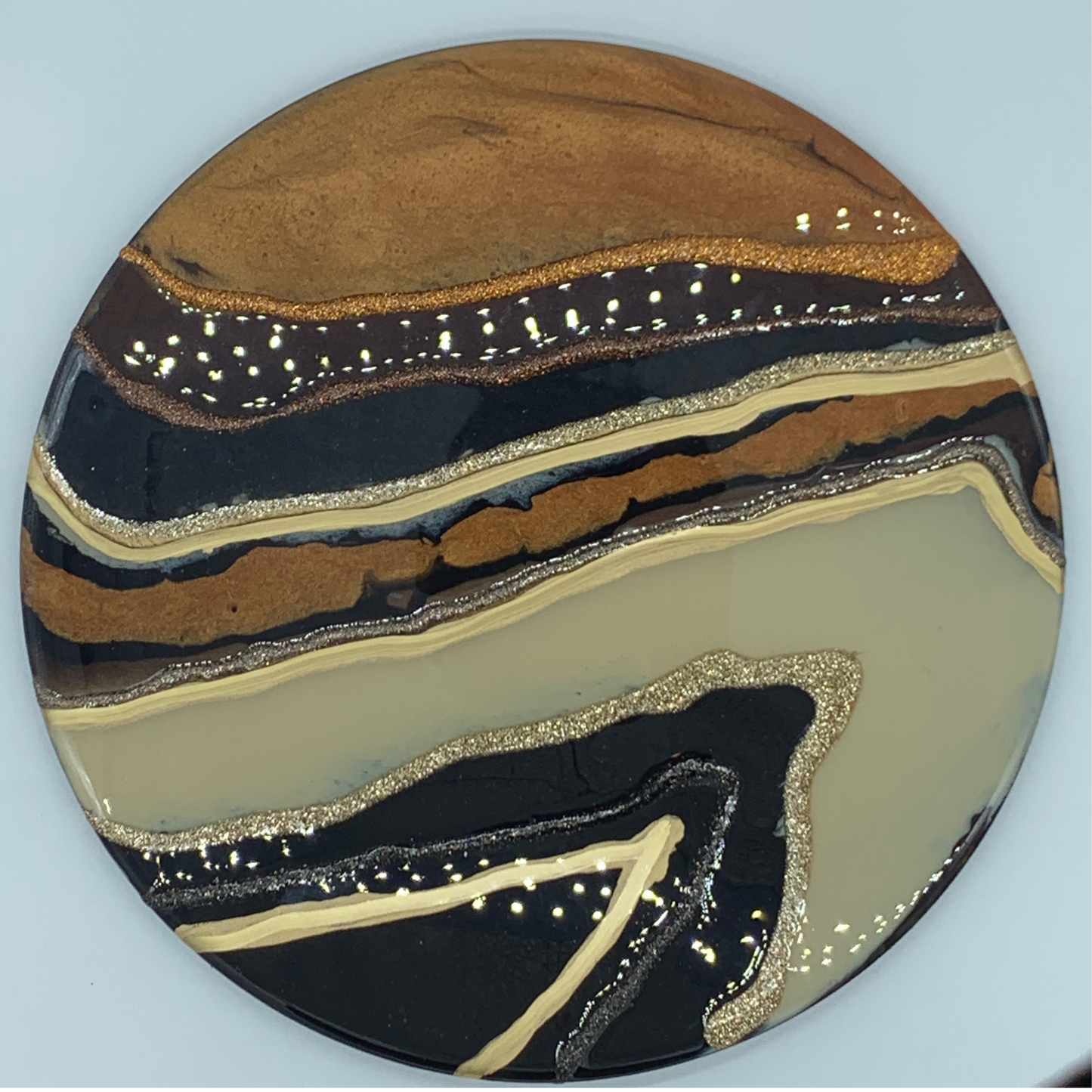 "Dark & Light Unite" 10 inch Circular Modern Wall Art or Functional Tray