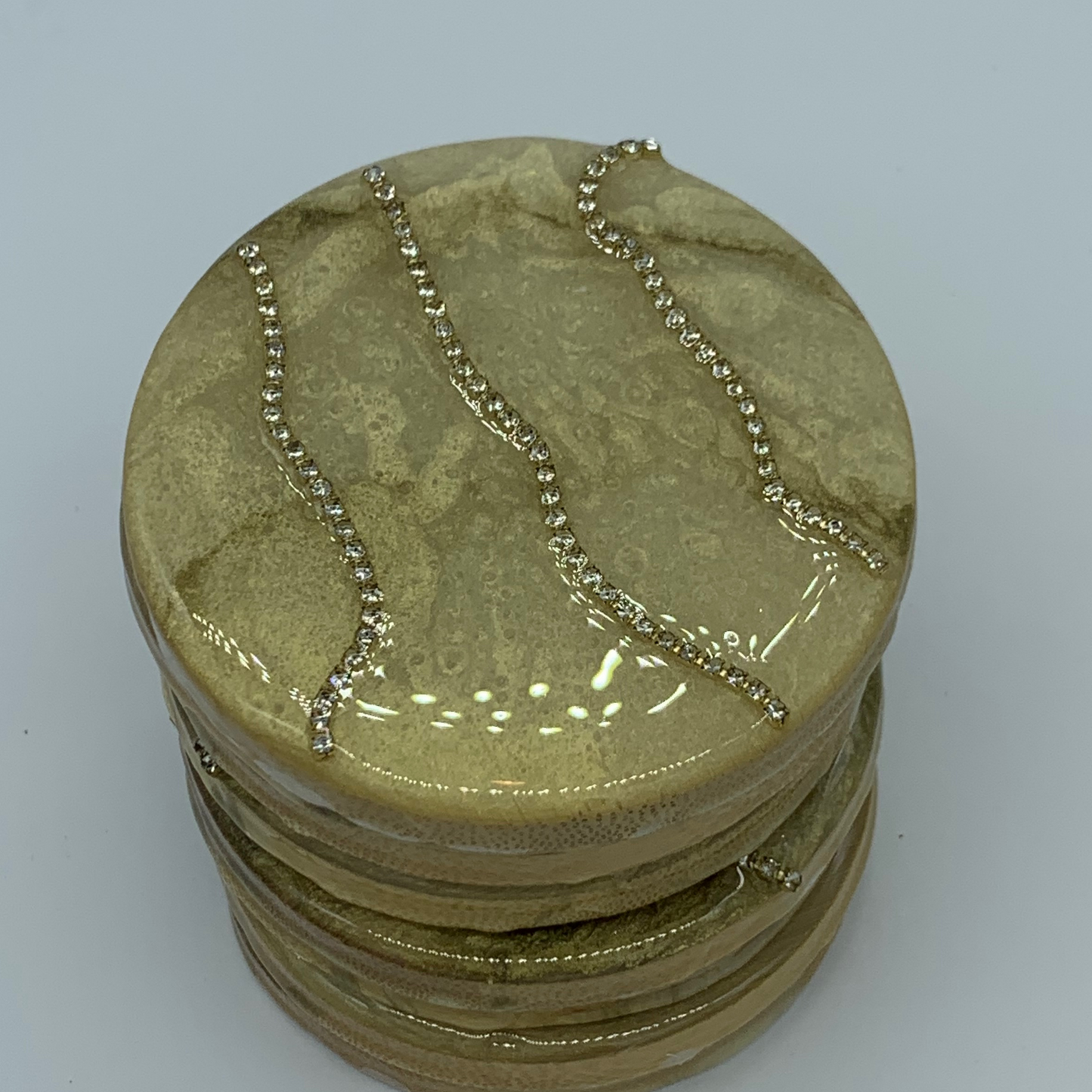 Bejeweled Coasters Made with Resin and Bling set of 8