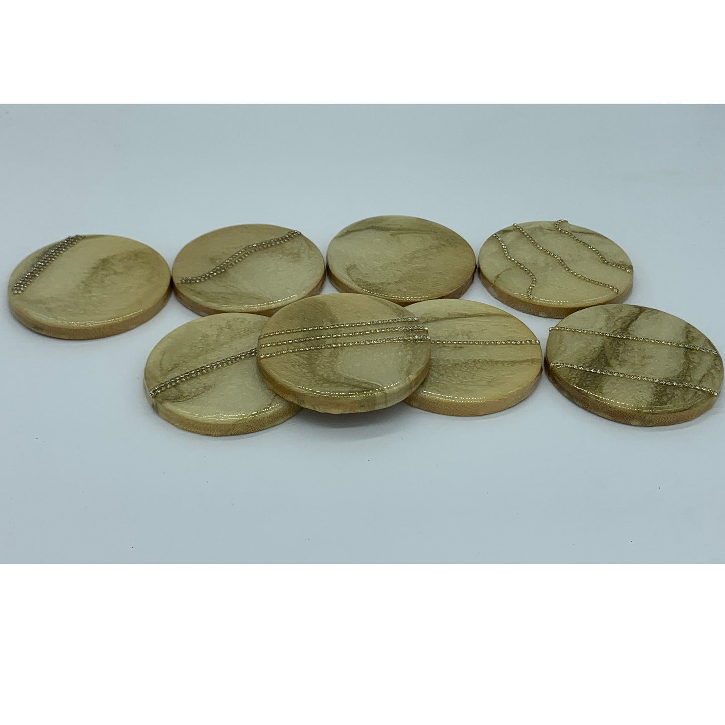 Bejeweled Coasters Made with Resin and Bling set of 8