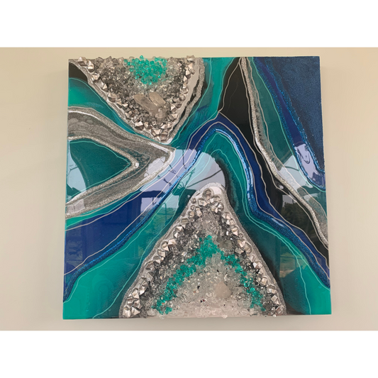 Black, Blue, Turquoise Geode