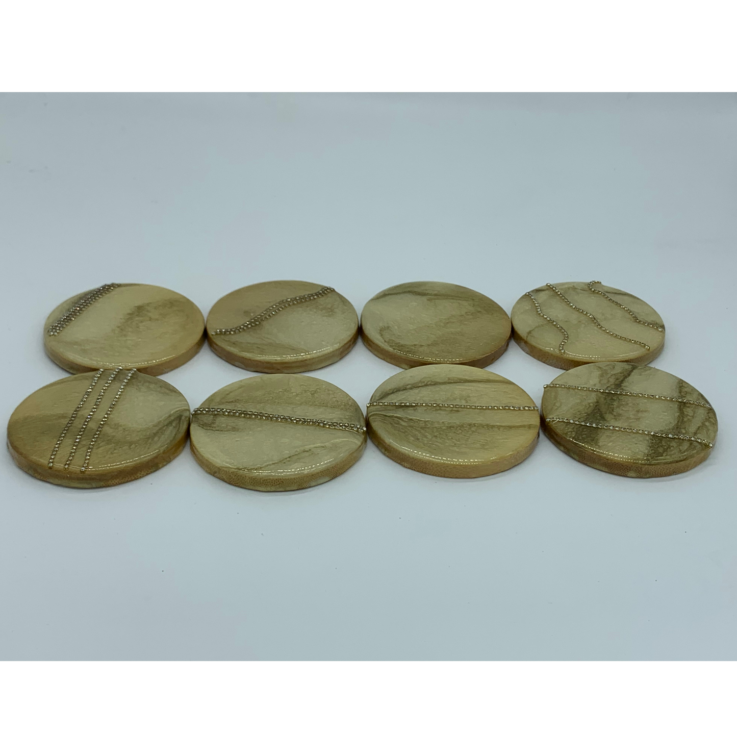 Bejeweled Coasters Made with Resin and Bling set of 8
