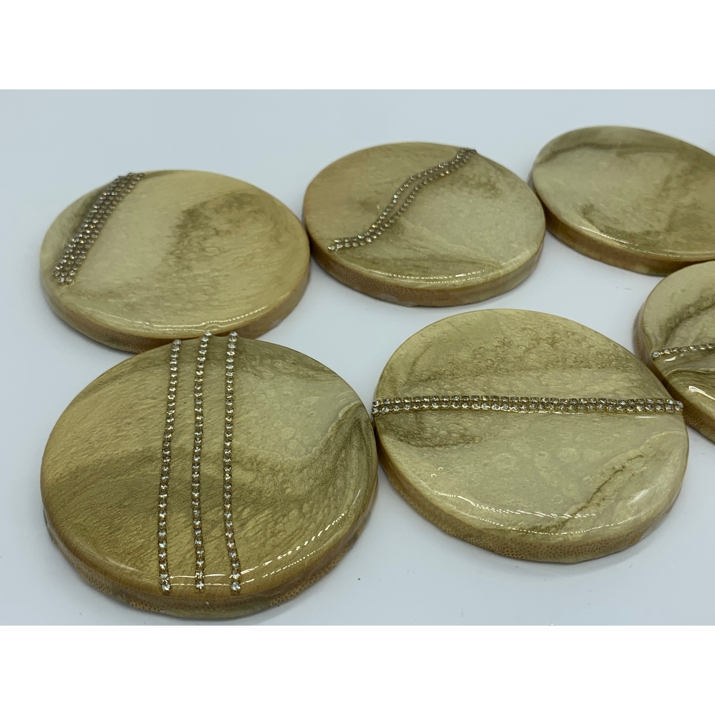 Bejeweled Coasters Made with Resin and Bling set of 8