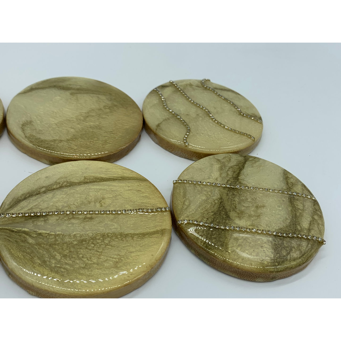 Bejeweled Coasters Made with Resin and Bling set of 8