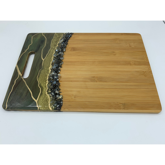 "Bling Me Up" Gorgeous Modern Resin Charcuterie Board Cutting Board Functional Art