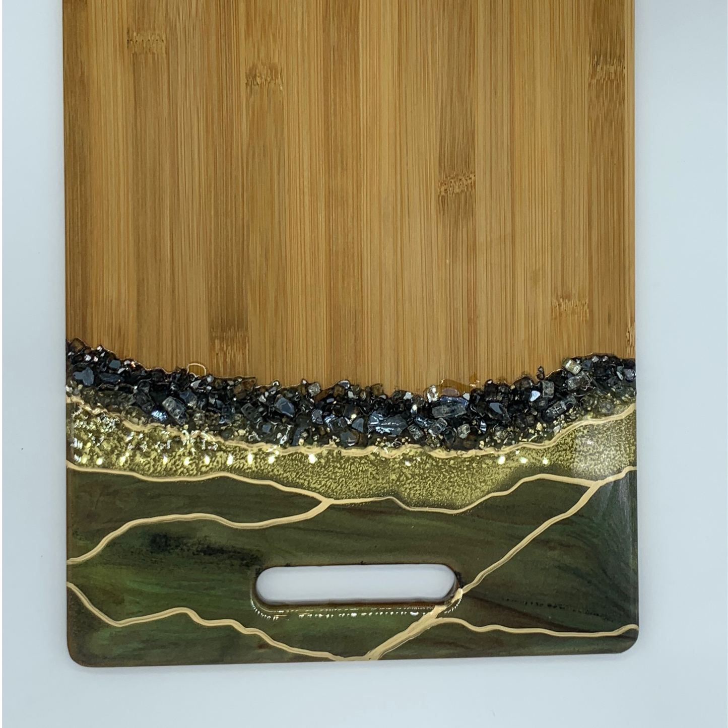 "Bling Me Up" Gorgeous Modern Resin Charcuterie Board Cutting Board Functional Art