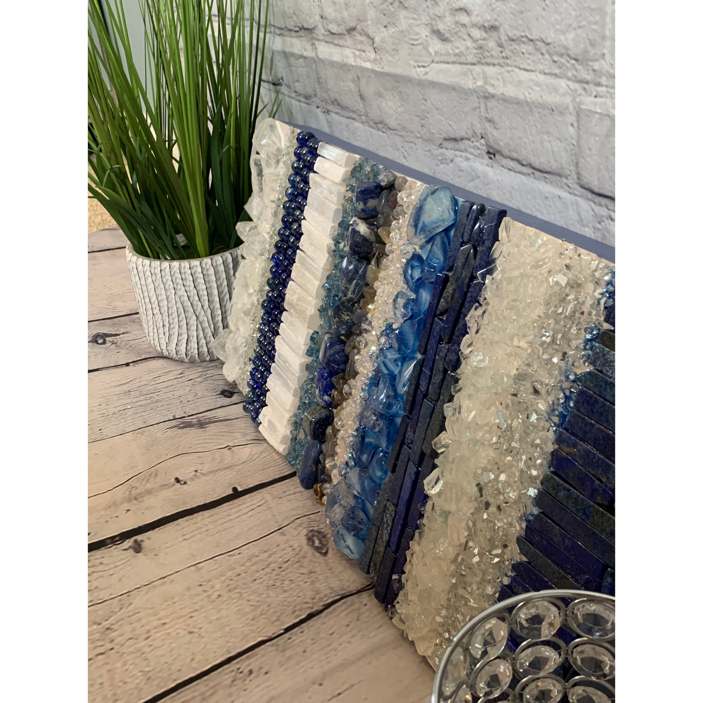 Blue & White Crystal Art