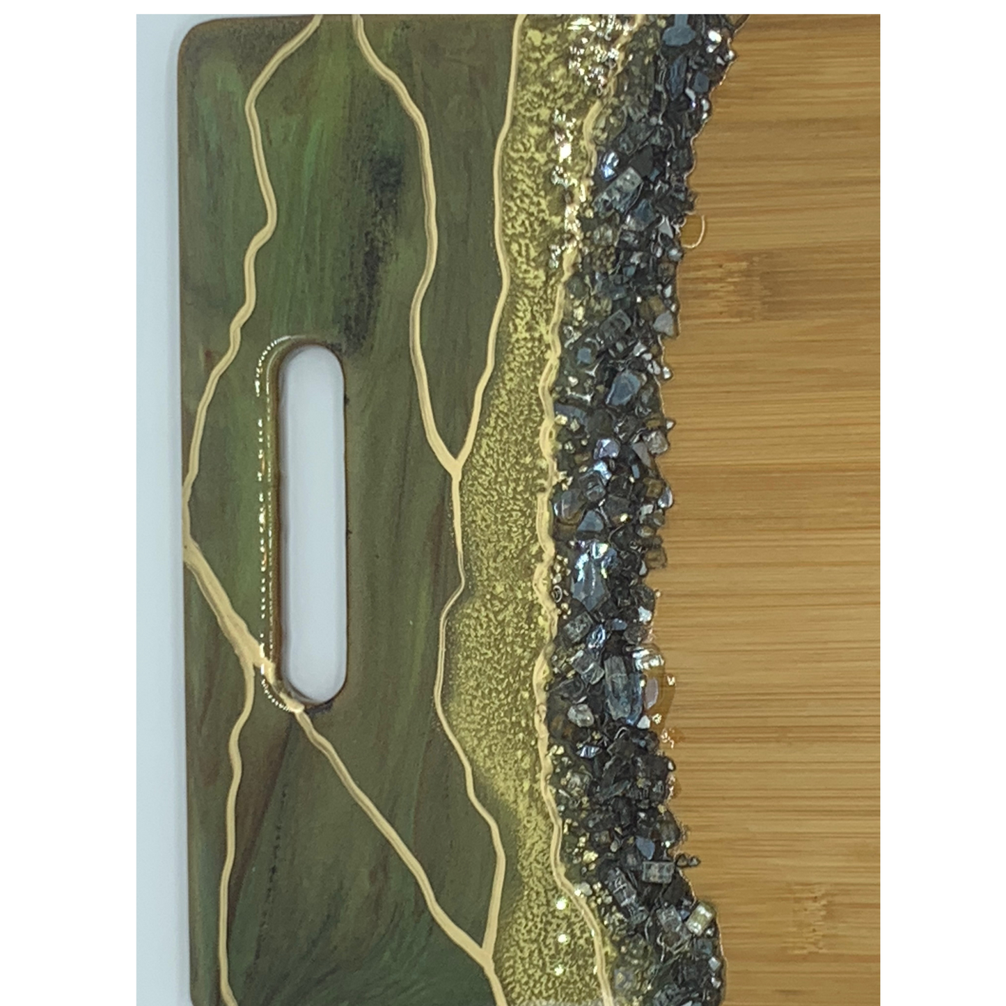 "Bling Me Up" Gorgeous Modern Resin Charcuterie Board Cutting Board Functional Art