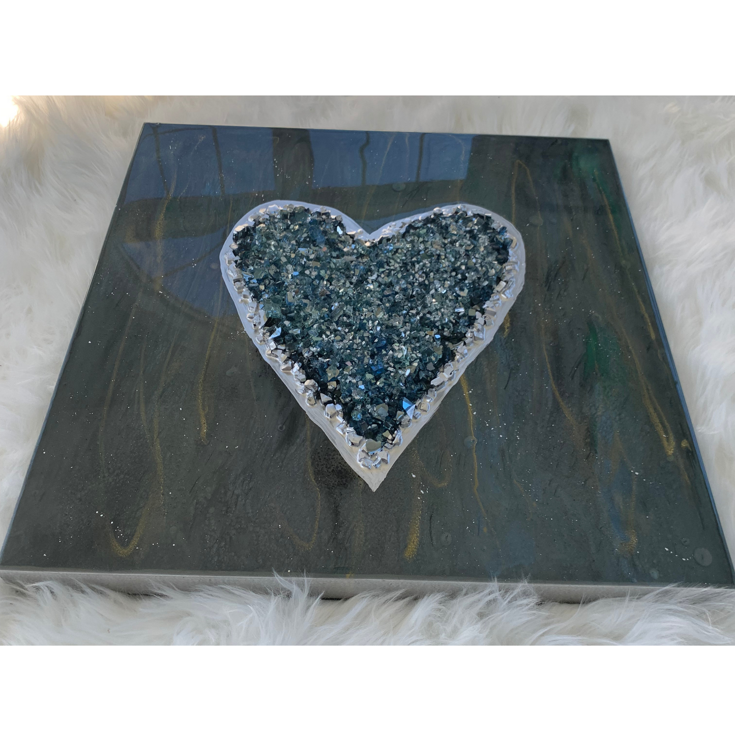 "I Love You" Gorgeous Abstract Heart Modern Wall Art 20 inch Square Panel