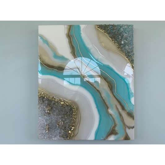 Mint & Gold Geode