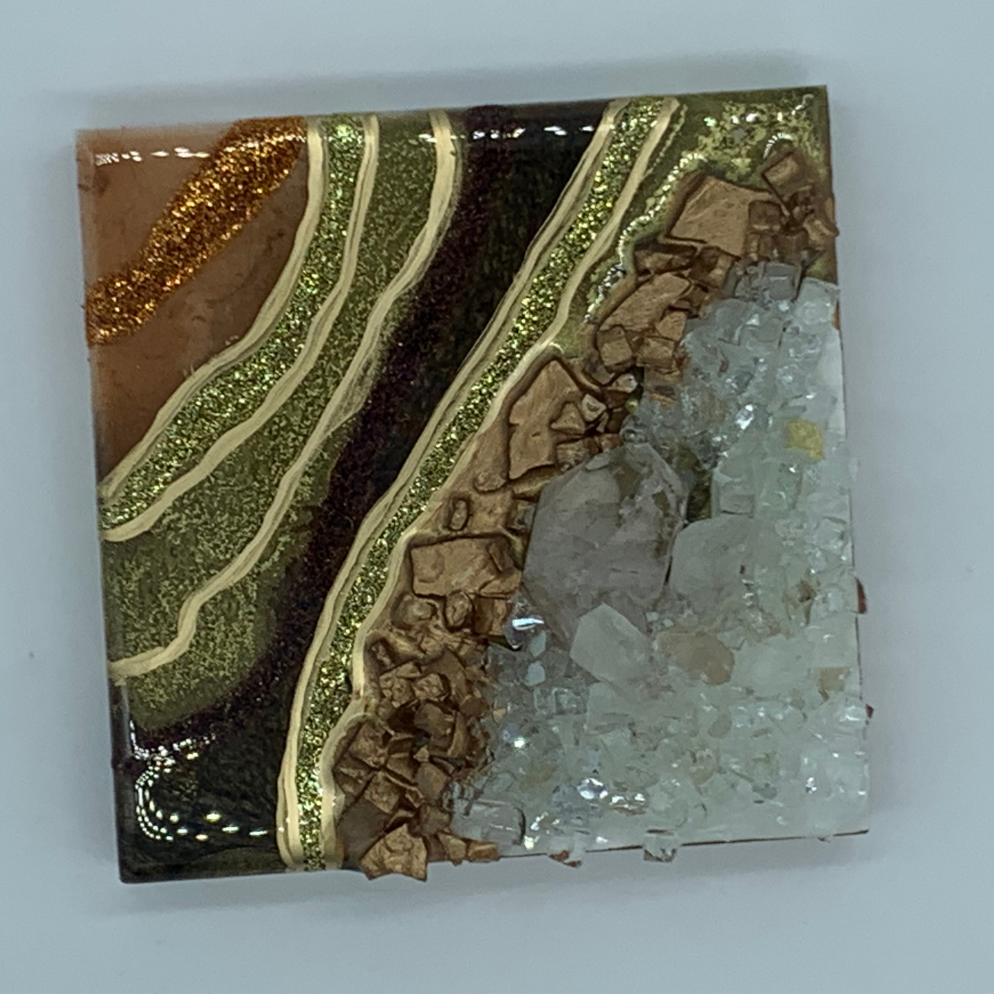 Geode Mini with Real Crystal Quartz & Beautiful Dark Colors