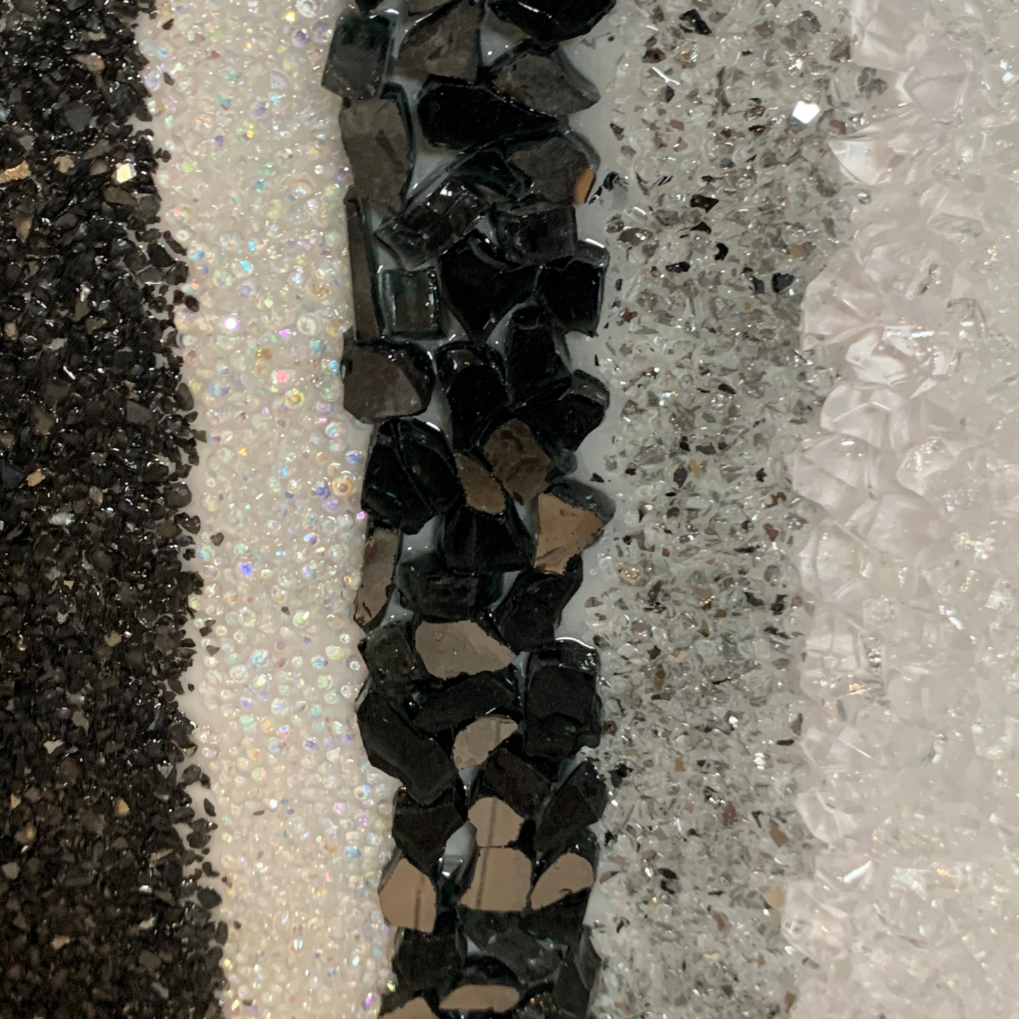 Black, White & Silver Crystal Art