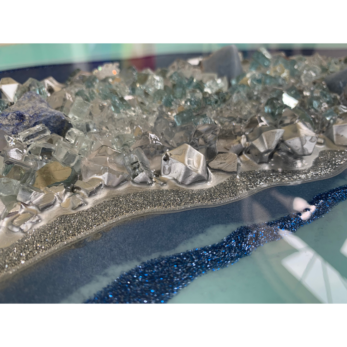 Soft Blue & Mint Geode
