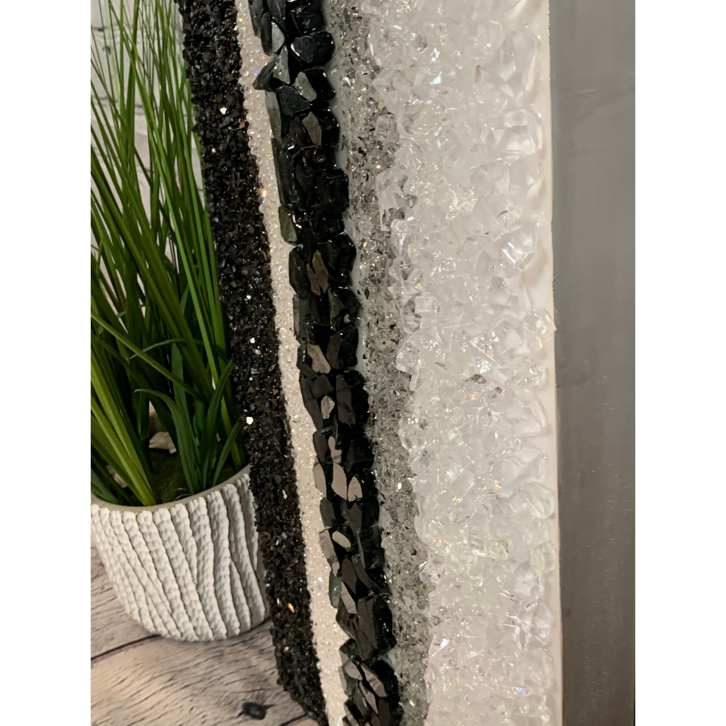 Black, White & Silver Crystal Art