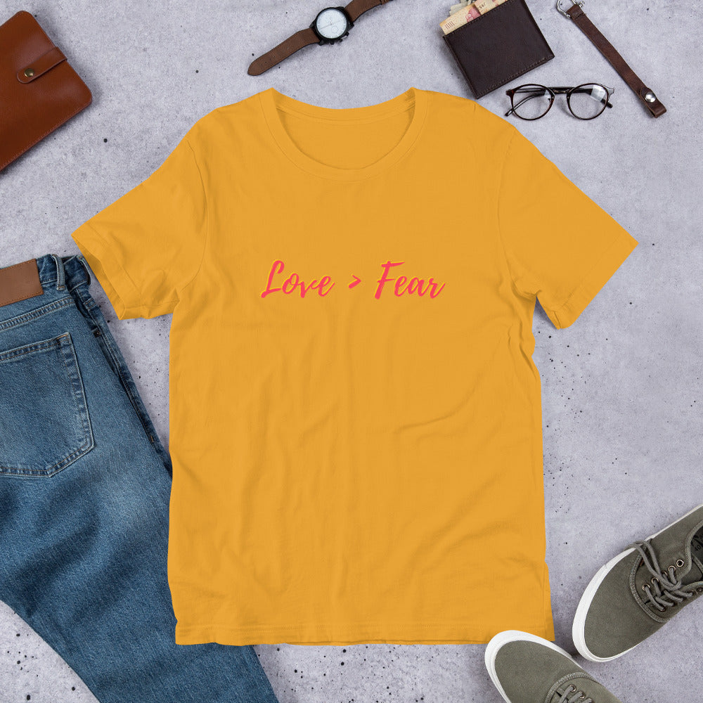 Love > Fear Short-Sleeve Unisex T-Shirt