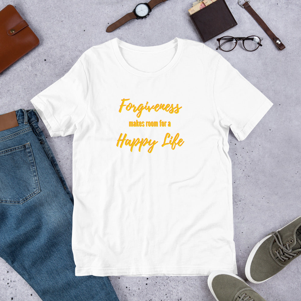 Forgiveness Makes Room for a Happy Life Short-Sleeve Unisex T-Shirt